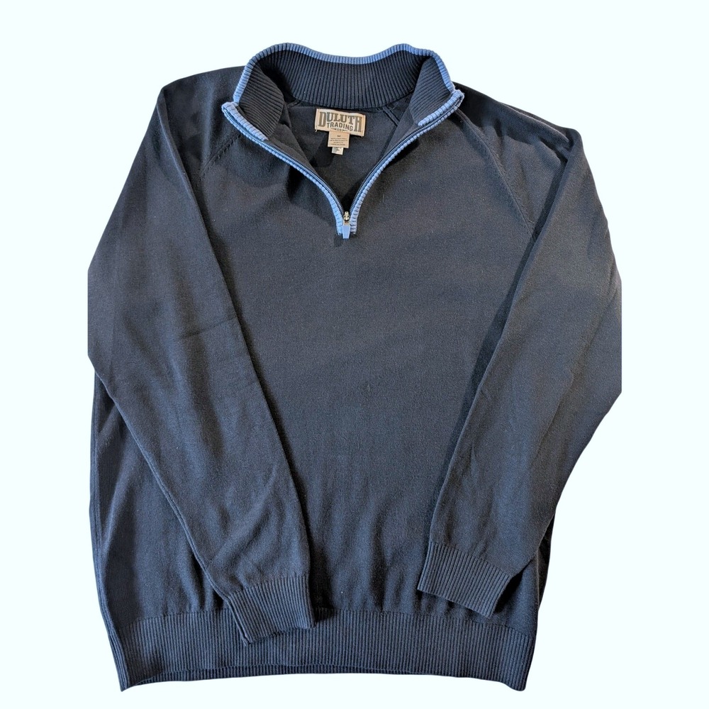 Duluth Trading Co. Men's quarter-zip‎ Pullover Sweater Navy Blue Medium Casual